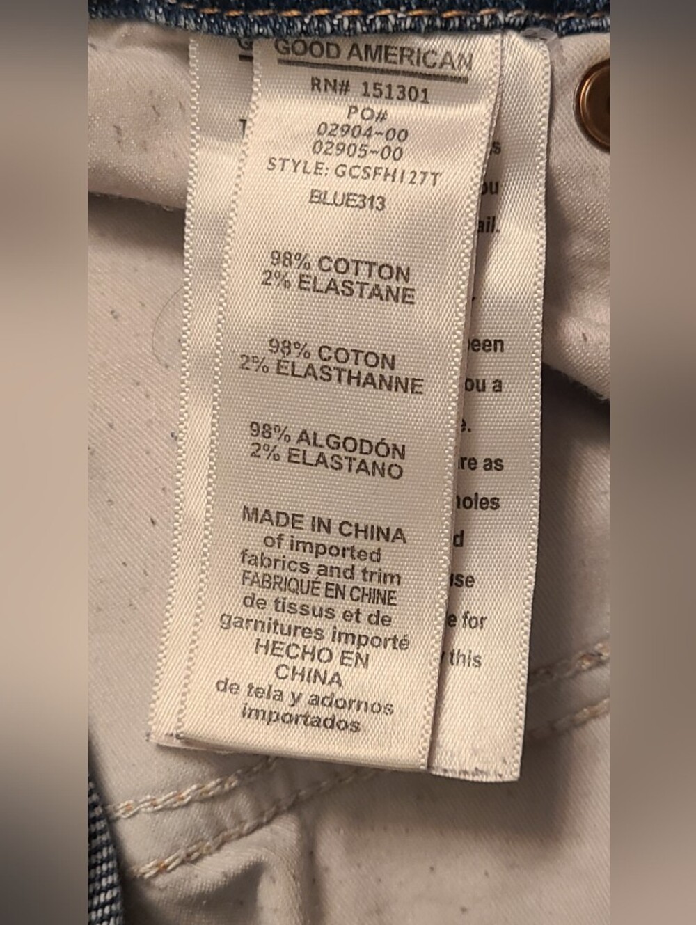 Good American Good Curve Women's Deconstructed Hem Blue Straight Leg Jeans, 29/8 - Picture 8 of 10